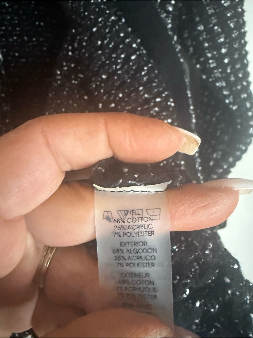 Calvin Klein Black & White Tweed sweater Jacket in size large - Picture 6 of 11